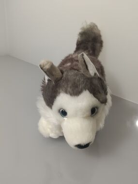 Miyoni By Aurora  Husky Dog Plush Toy - Gray/White Ultra Soft Plush Materials.